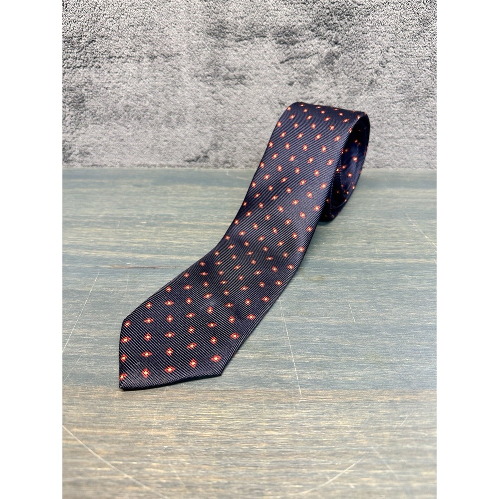 Vintage Polo Ralph Lauren Men's 100% Silk Necktie Blue Floral Diamond USA Made